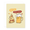 Beer Pizza and Friday Night Venn Diagram A5 Greetings Card