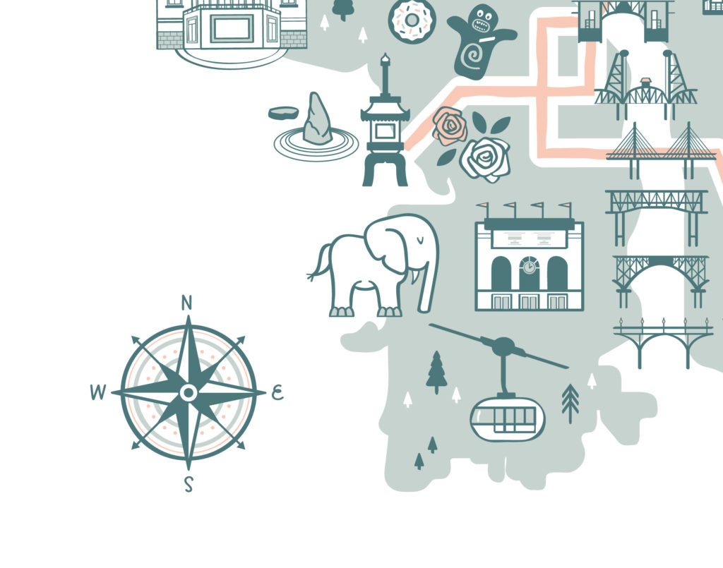 Print // Portland Neighborhood Map - April Black